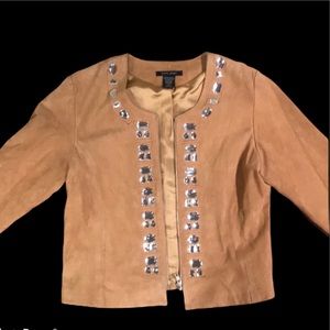 BOSTON PROPER REAL LEATHER COAT